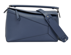 Large Puzzle Bag, Leather, Blue, DB/S, 4*